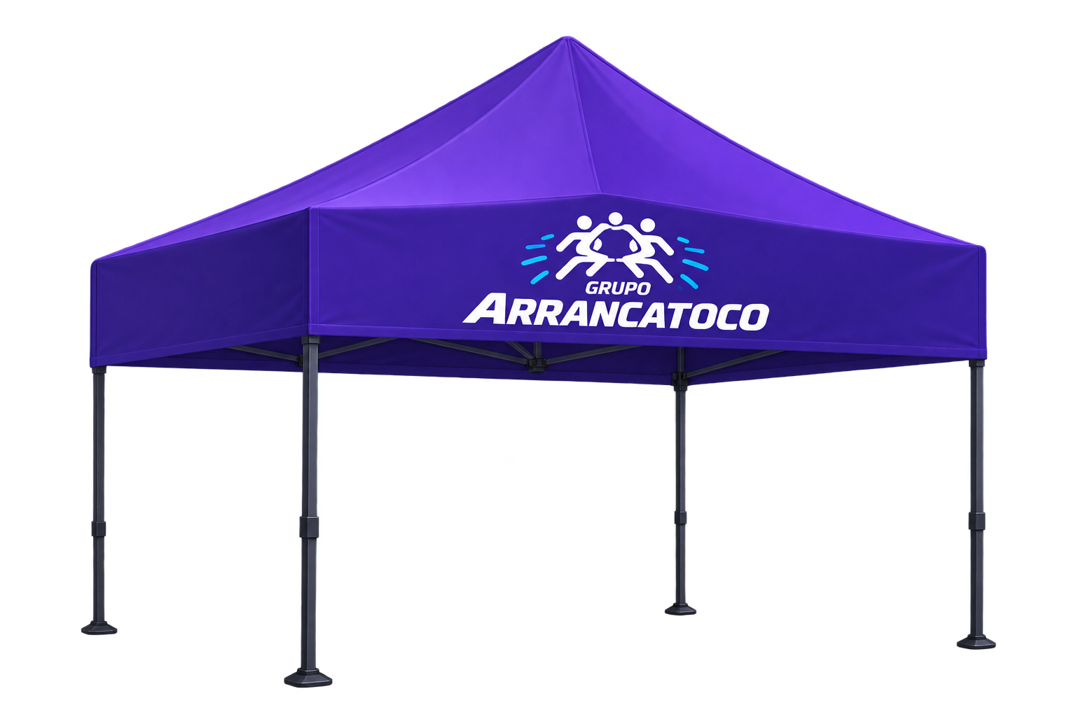 Ilustração da tenda roxa do Grupo ArrancaToco